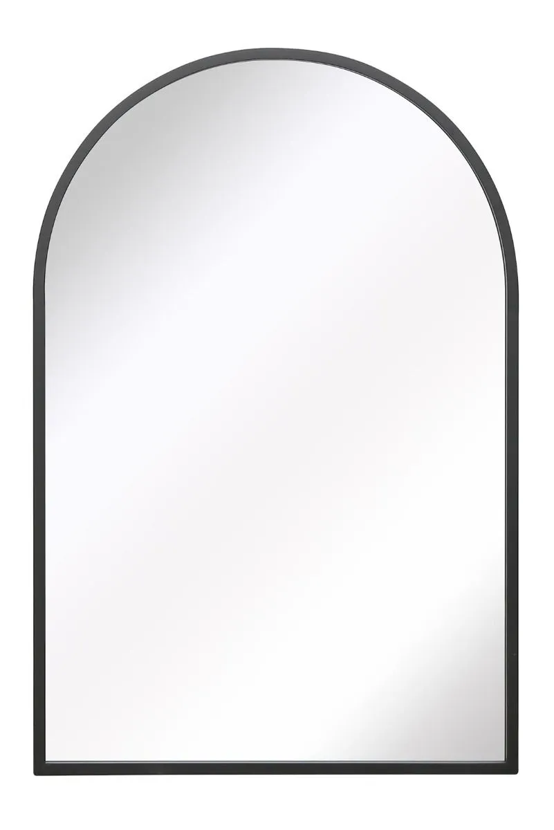 MirrorOutlet Black Metal Framed Arched Wall Mirror 47" X 31" (120CM X 80CM) 3