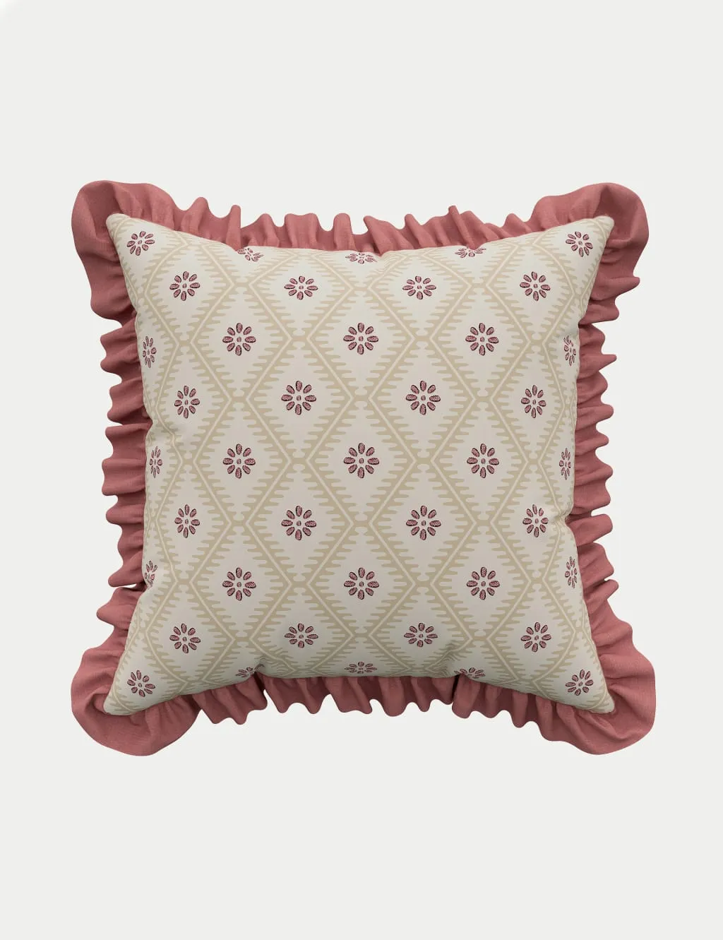 Sanderson Pure Cotton Poets Rose Embroidered Cushion Pink