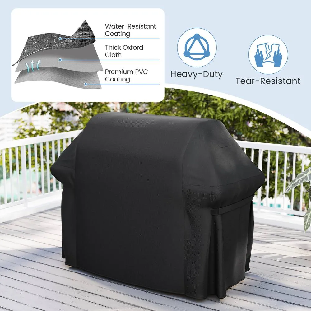 Costway Grill Cover Heavy Duty Waterproof BBQ Cover with Dual Handles in Black 5