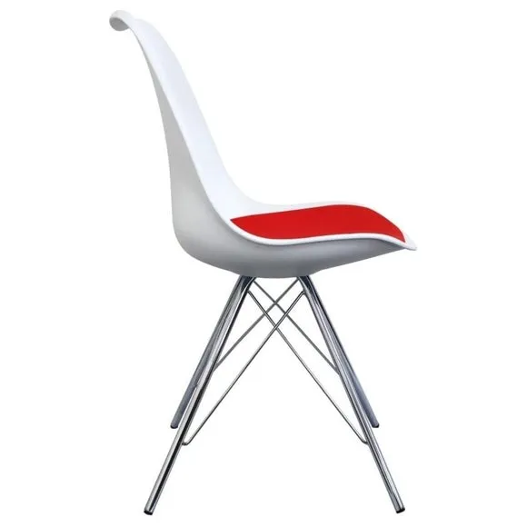 Fusion Living Soho White Plastic Dining Chair 4