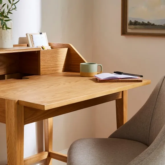 Knowle Compact Pull Out Oak Desk 4