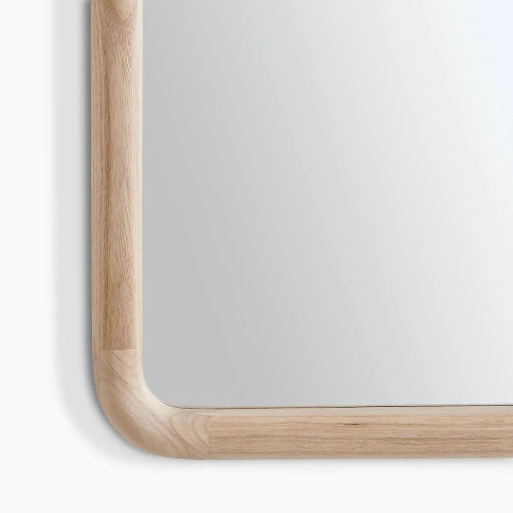 FurnitureboxUK Rowena Oak Wood Small 80x40cm Rectangle Wall Mirror in Light Brown 6