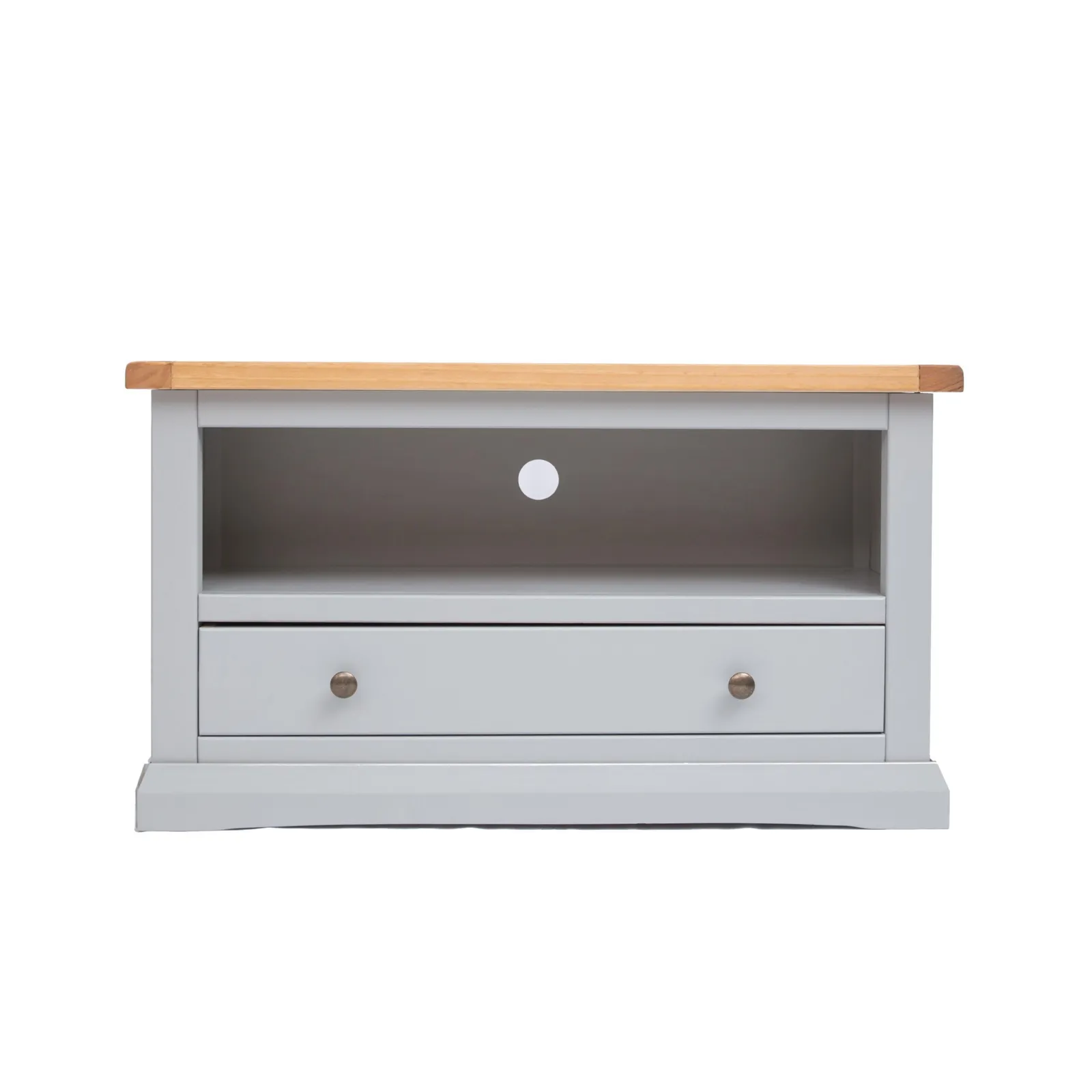 Cabinet Bits Loreo Light Grey 1 Drawer TV Cabinet Brass Knob