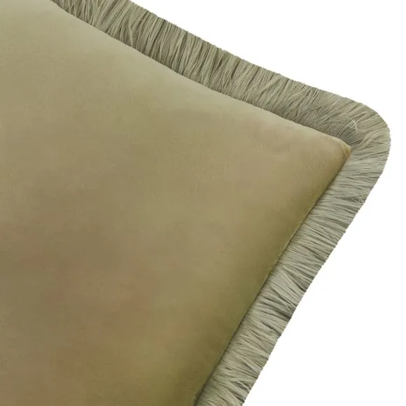 Furn. Halo Fringed Velvet Square Cushion 3