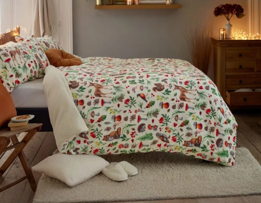 Deyongs Autumn Animals Fleece Duvet Cover Set with Sherpa Reverse - Cosy Woodland Printed Bedding | 1846 2