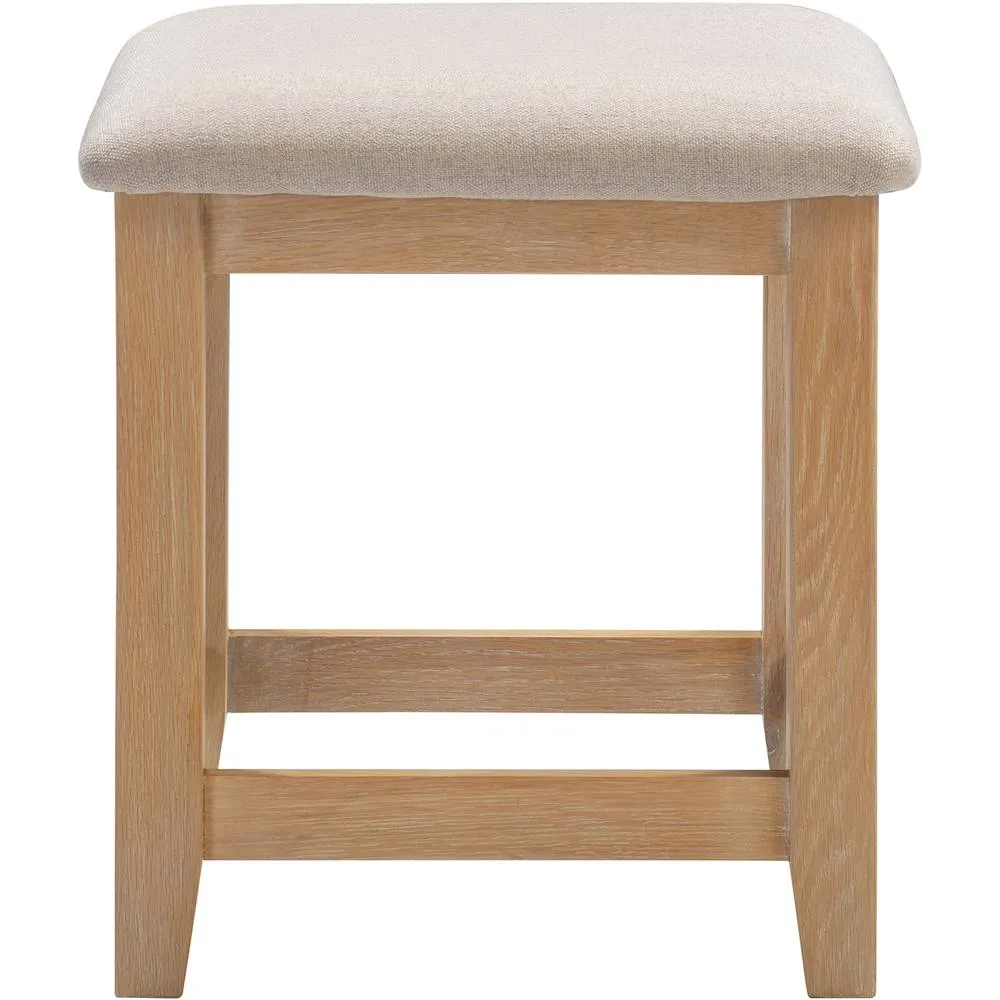 Seconique Windsor Ivory Dressing Table Stool (Fully Assembled) in Light Oak 2