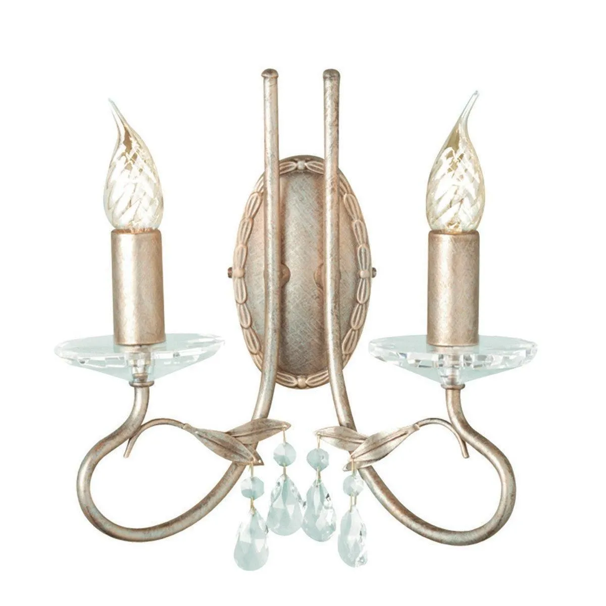 Netlighting Christina 2 Light Indoor Candle Wall Light Silver Gold E14