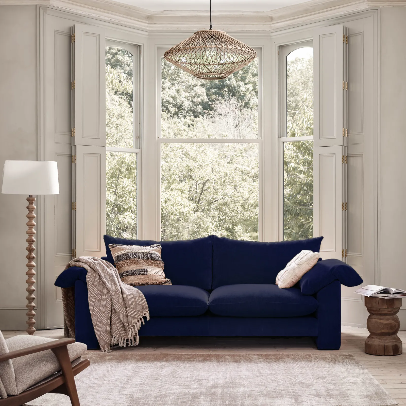 Hoxton Large Sofa, Navy Fabric | Barker & Stonehouse 4