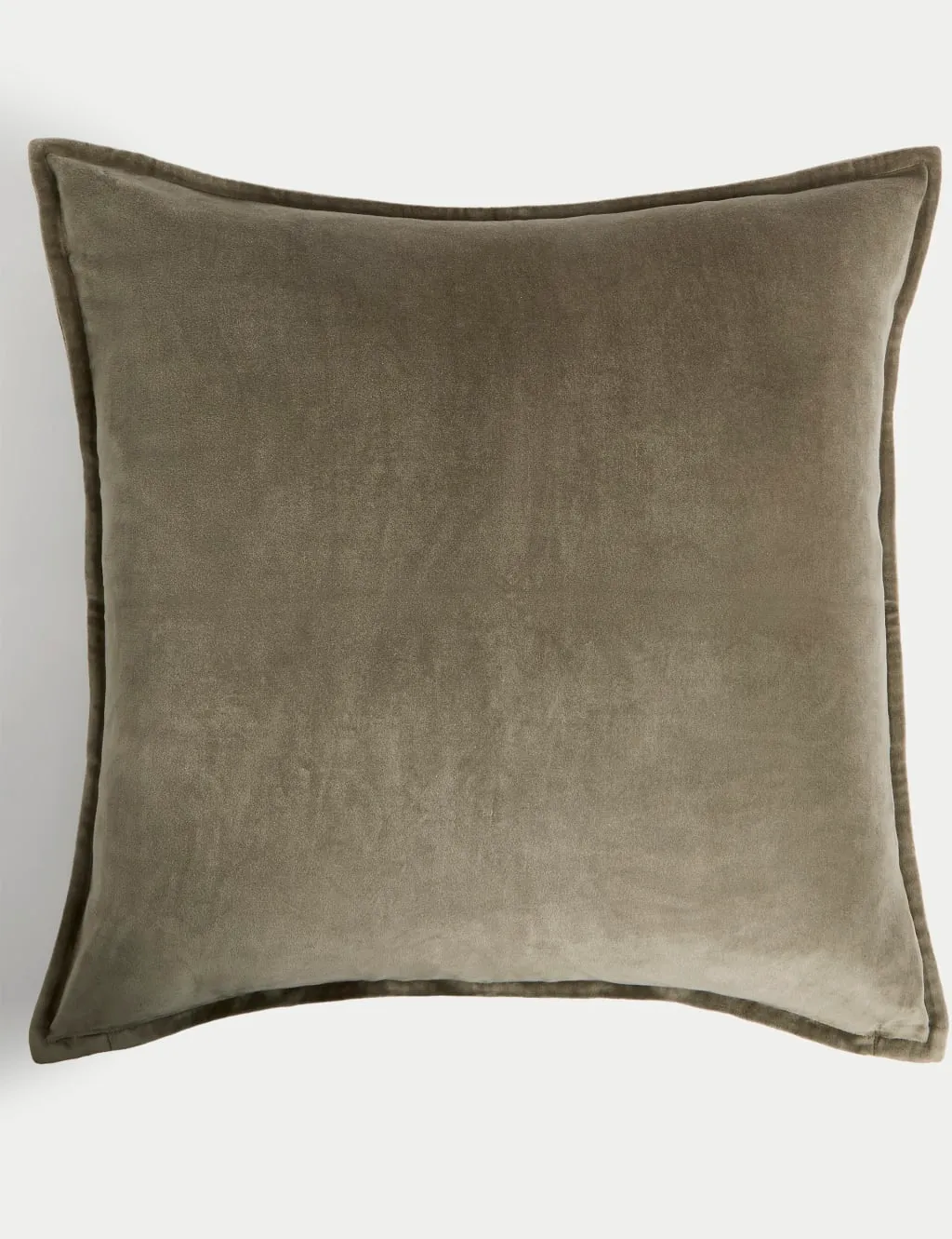 M&S Pure Cotton Velvet Large Cushion Dusty Green