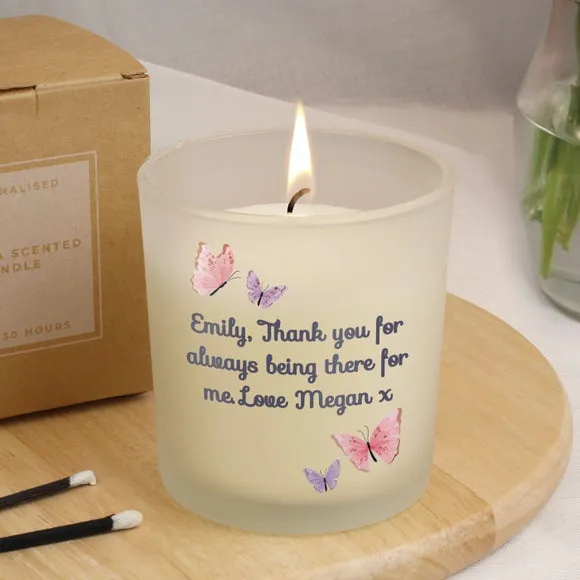 Personalised Butterfly Frosted Candle 4