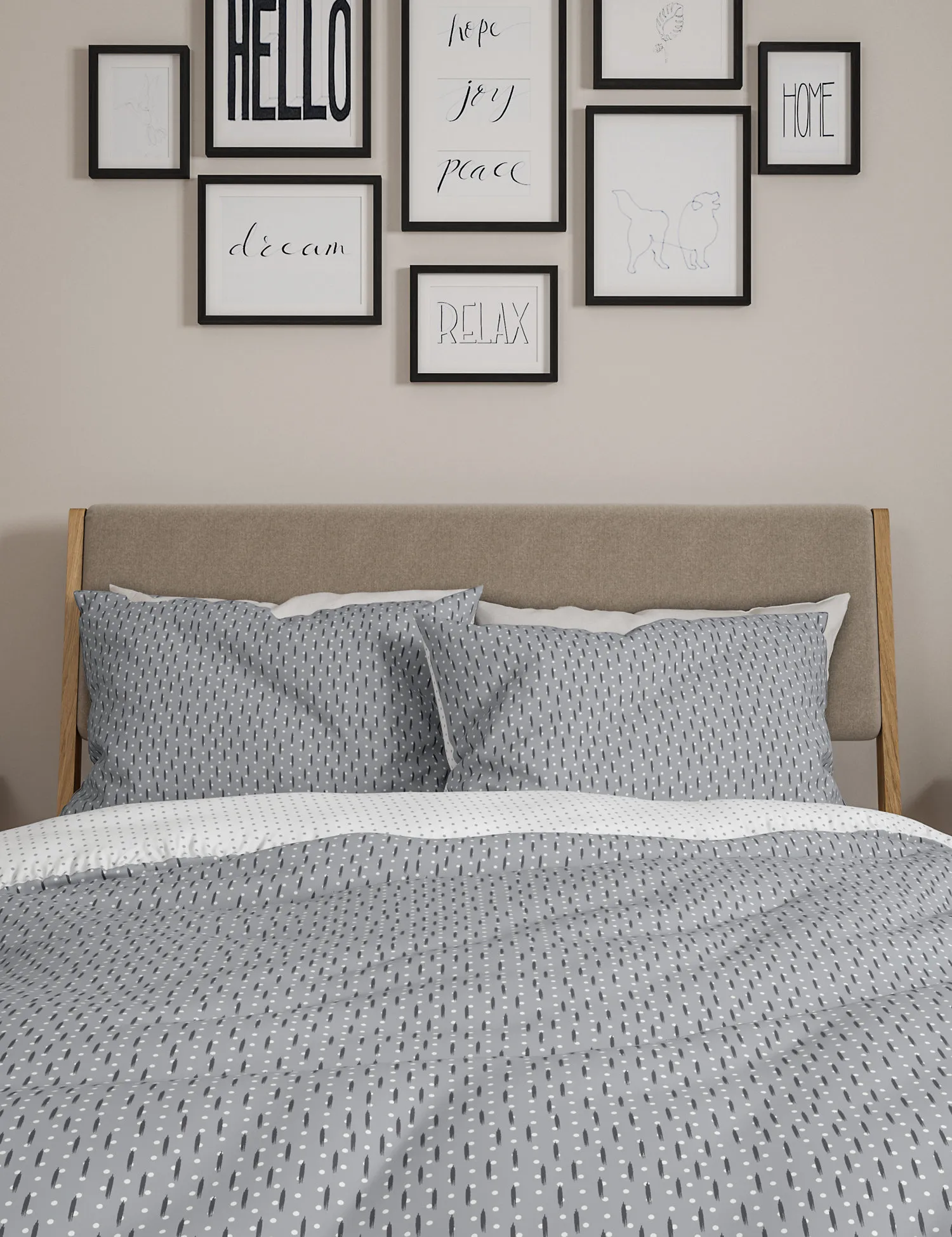 M&S Cotton Blend Spotty Bedding Set
