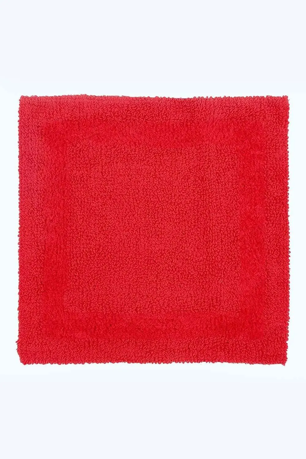 Homescapes Luxury Square Bath Mat 1600GSM 100% Cotton Reversible Shower Mat, 50cm in Red 1