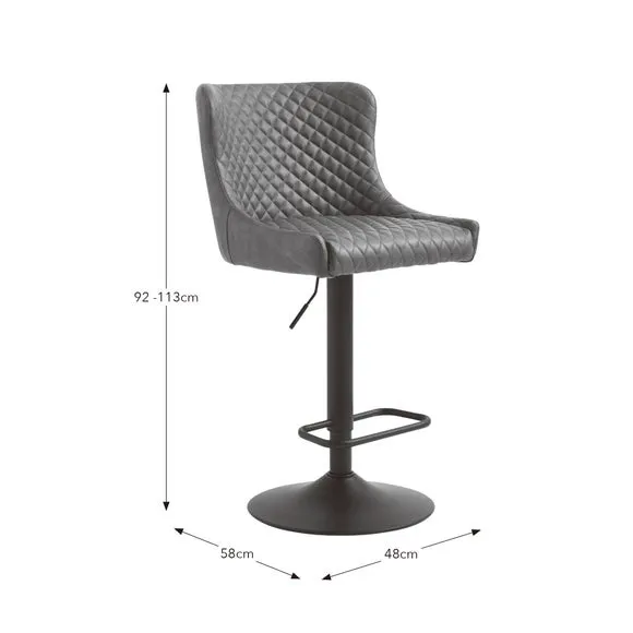 Montreal Height Adjustable Barstool, Faux Leather 6