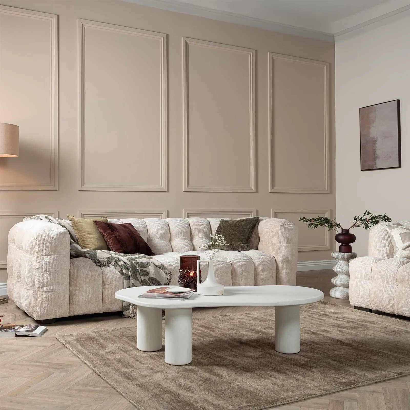 Lenor Sofa 240Cm, White Fabric | Barker & Stonehouse 2