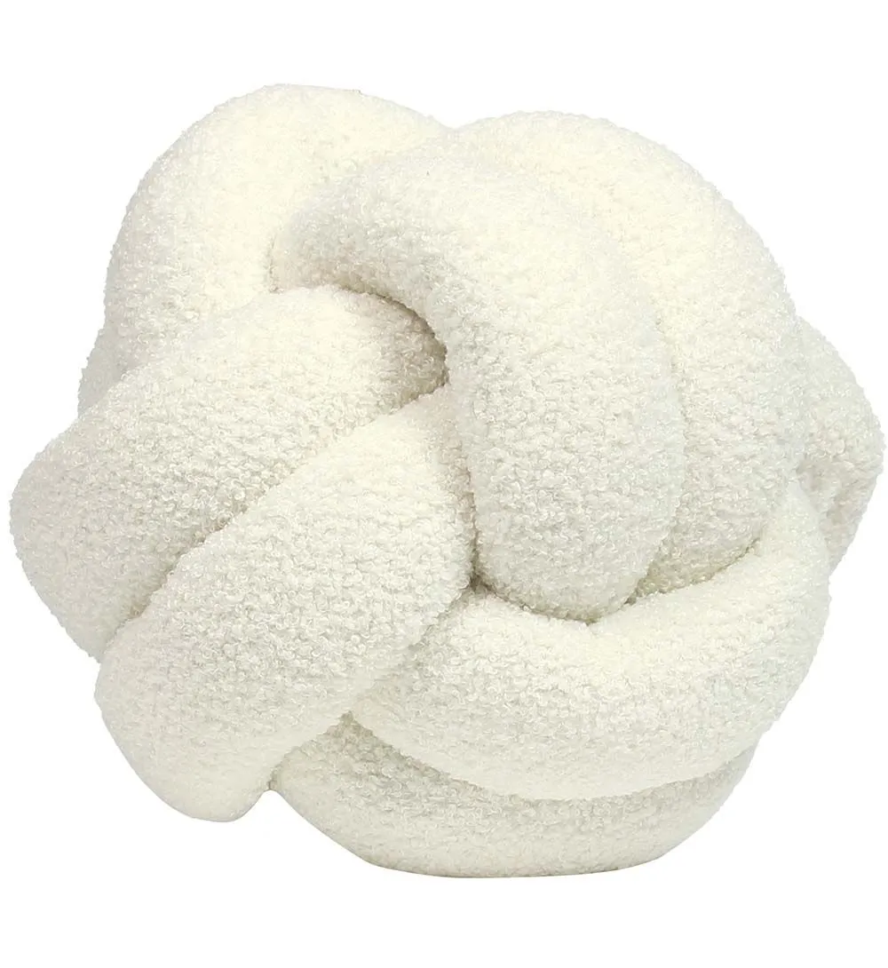 Furn Boucle Knot Fleece Cushion in Ecru