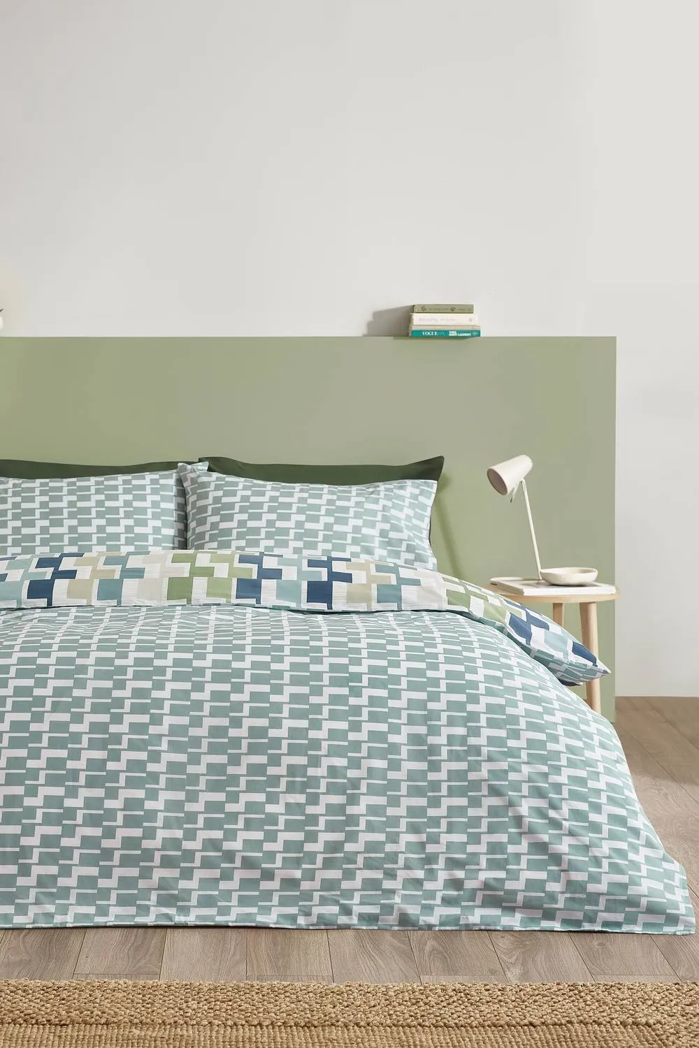 Catherine Lansfield 'Bryson Geo' Reversible Duvet Cover Set in Blue 2