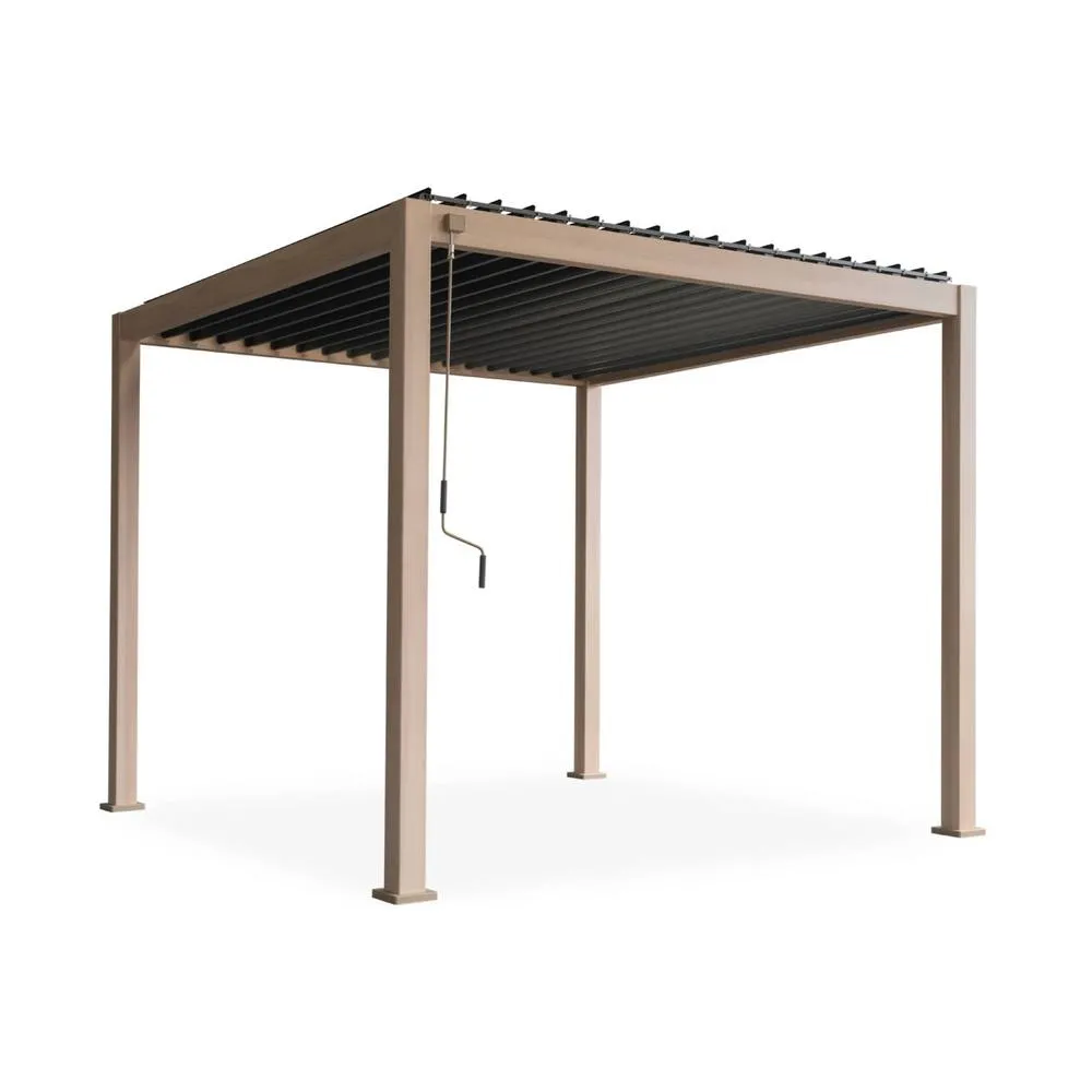 sweeek Louvered pergola aluminium 3 x 3m V2 in Brown 5