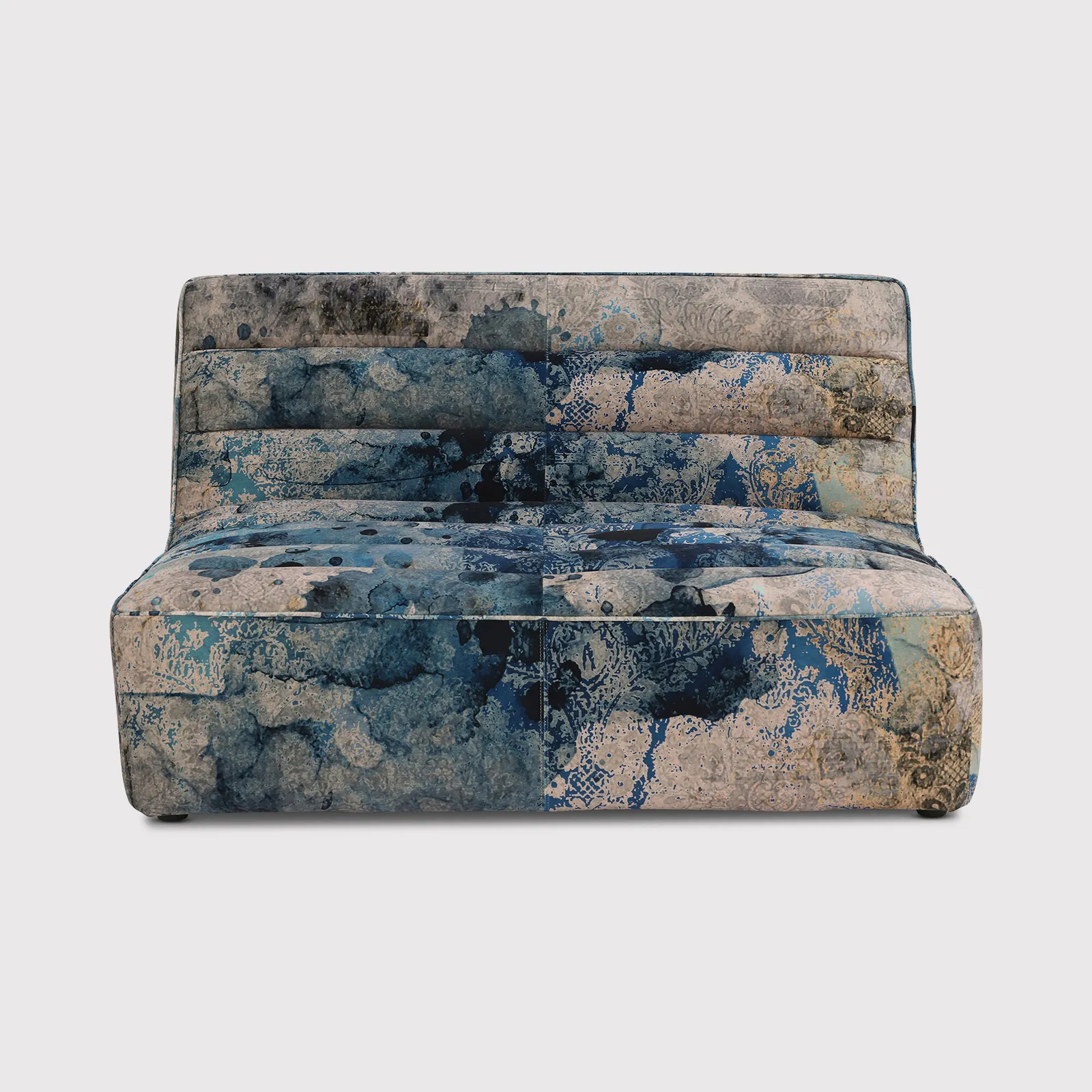 Timothy Oulton Shabby Sectional 2 Seater Modular Sofa, Blue Fabric | Barker & Stonehouse