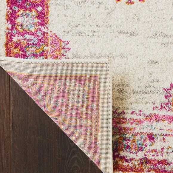 Ivory and Fuchsia Passion Rug 6