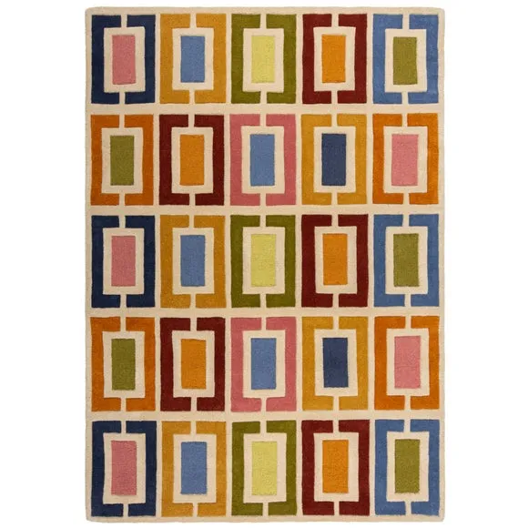 Retro Blocks Carved Wool Rug 5