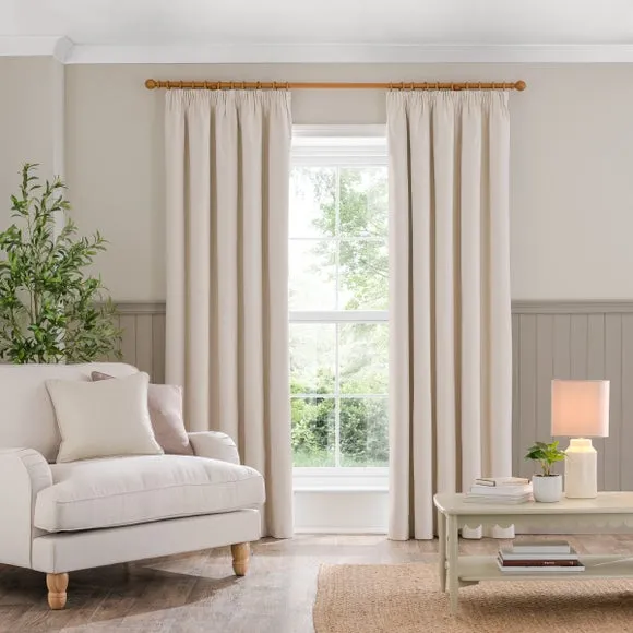 Luna Brushed Pencil Pleat Curtains (Blackout Available) 2