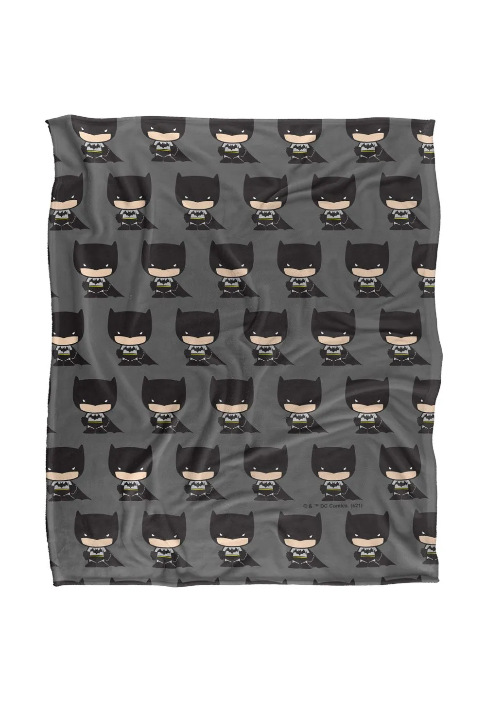 Batman Cute Chibi Character Pattern Officially Licensed Silky Touch Super Soft Throw Blanket 152x127 cm in White