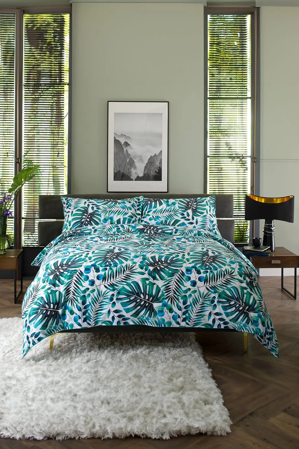 The Lyndon Company Brazil Digital Print 100% Cotton Duvet Cover Set | Deyongs 1846 in Green
