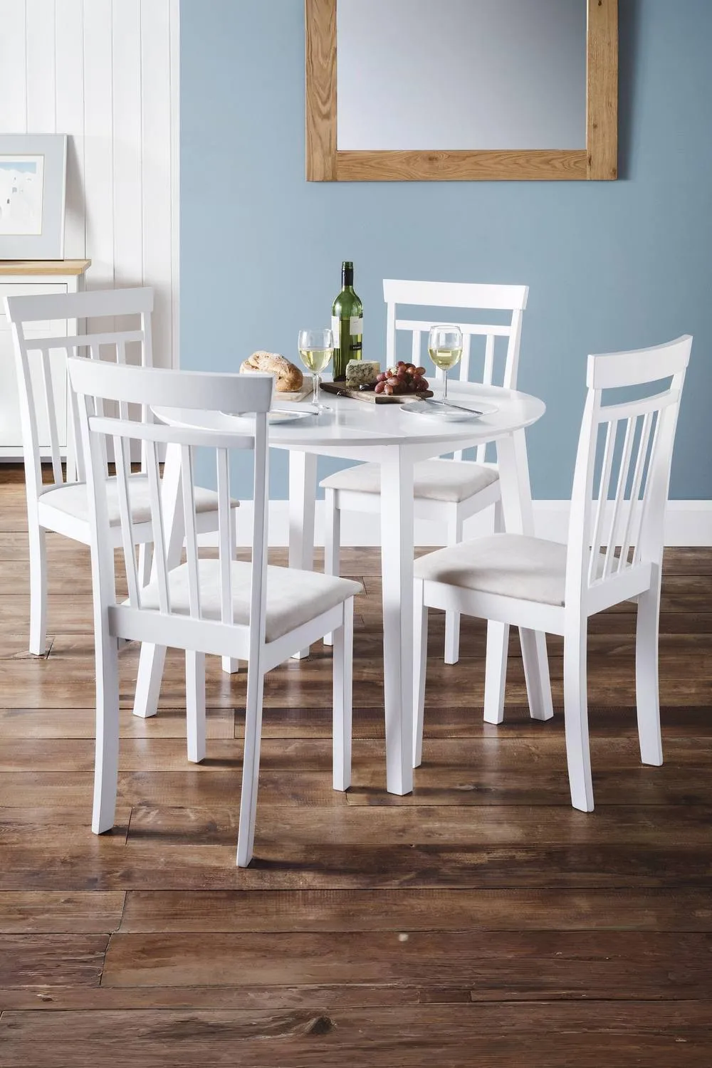 Julian Bowen Coast Round 2-4 Seater Drop Leaf Dining Table in White 3