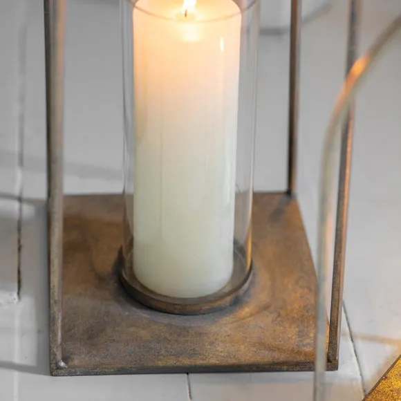 Cedar & Sage Alcora Antique Gold Lantern Candle Holder 4