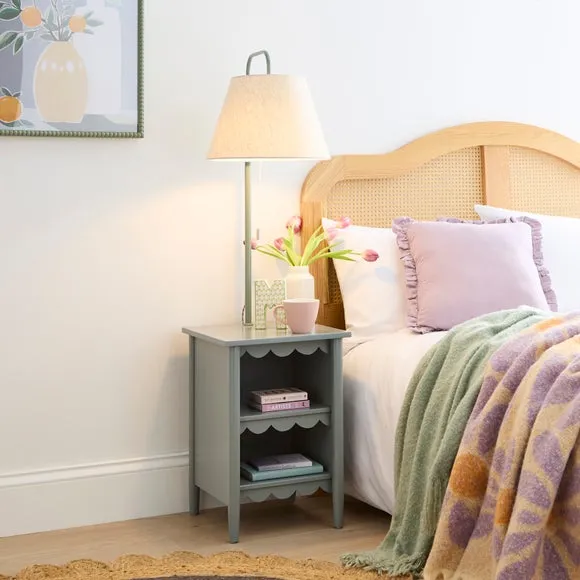 Remi Scalloped Adjustable Bedside Floor Lamp 1