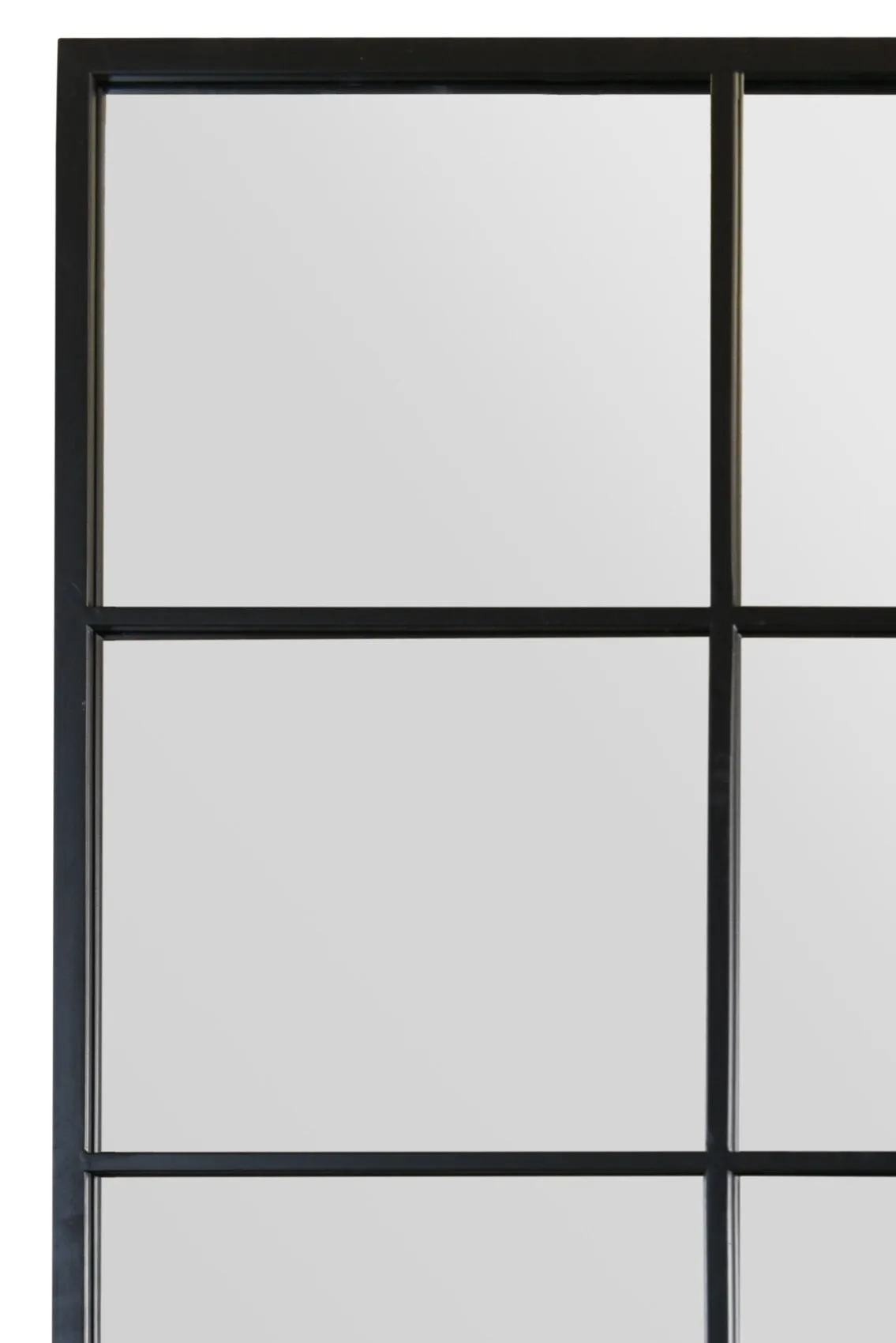 MirrorOutlet The Fenestra Black Modern Window Leaner / Wall Mirror 79" X 47" 200CM X 120CM 3