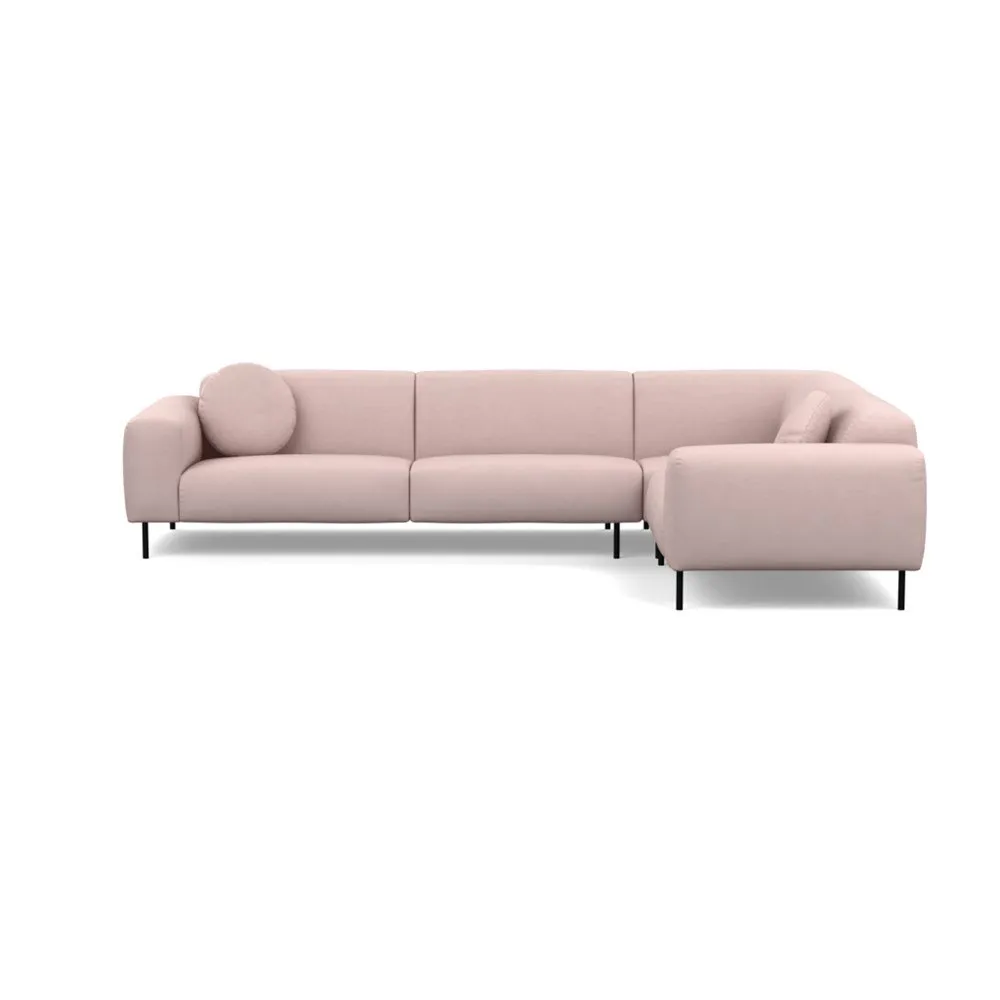 Heal's Luna Medium Right Hand Facing Corner Sofa Siena Cotton Dusky Pink