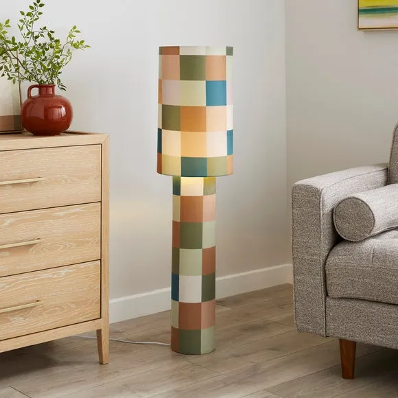 Clara Patchwork Fabric Floor Lamp 1