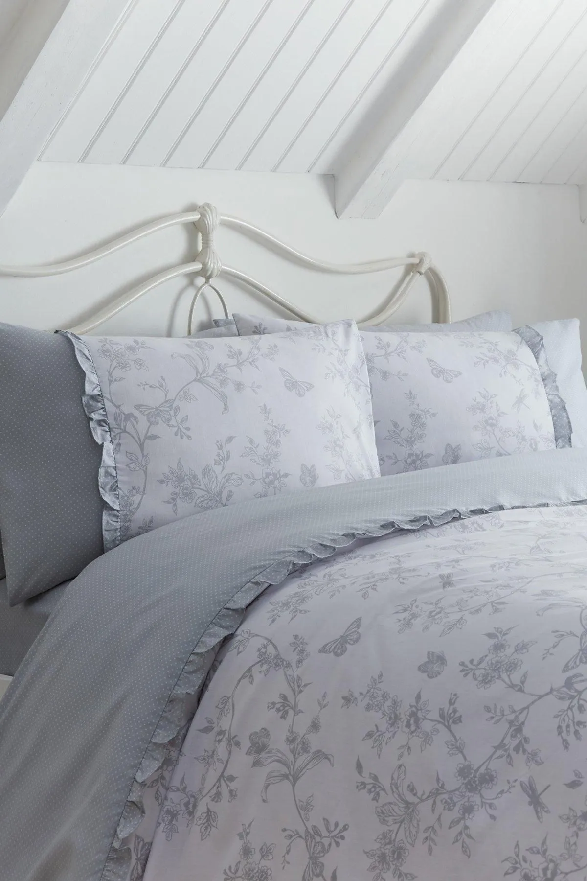 Dreams & Drapes 'Kristen' Soft Touch 28cm Fitted Bed Sheet Set in Grey 2