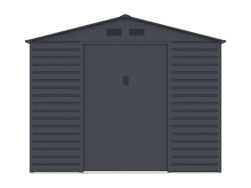 Vente-unique Galvanised Steel Garden Shed - Anthracite - 8.94 M² - ADELMO in Dark Grey 5