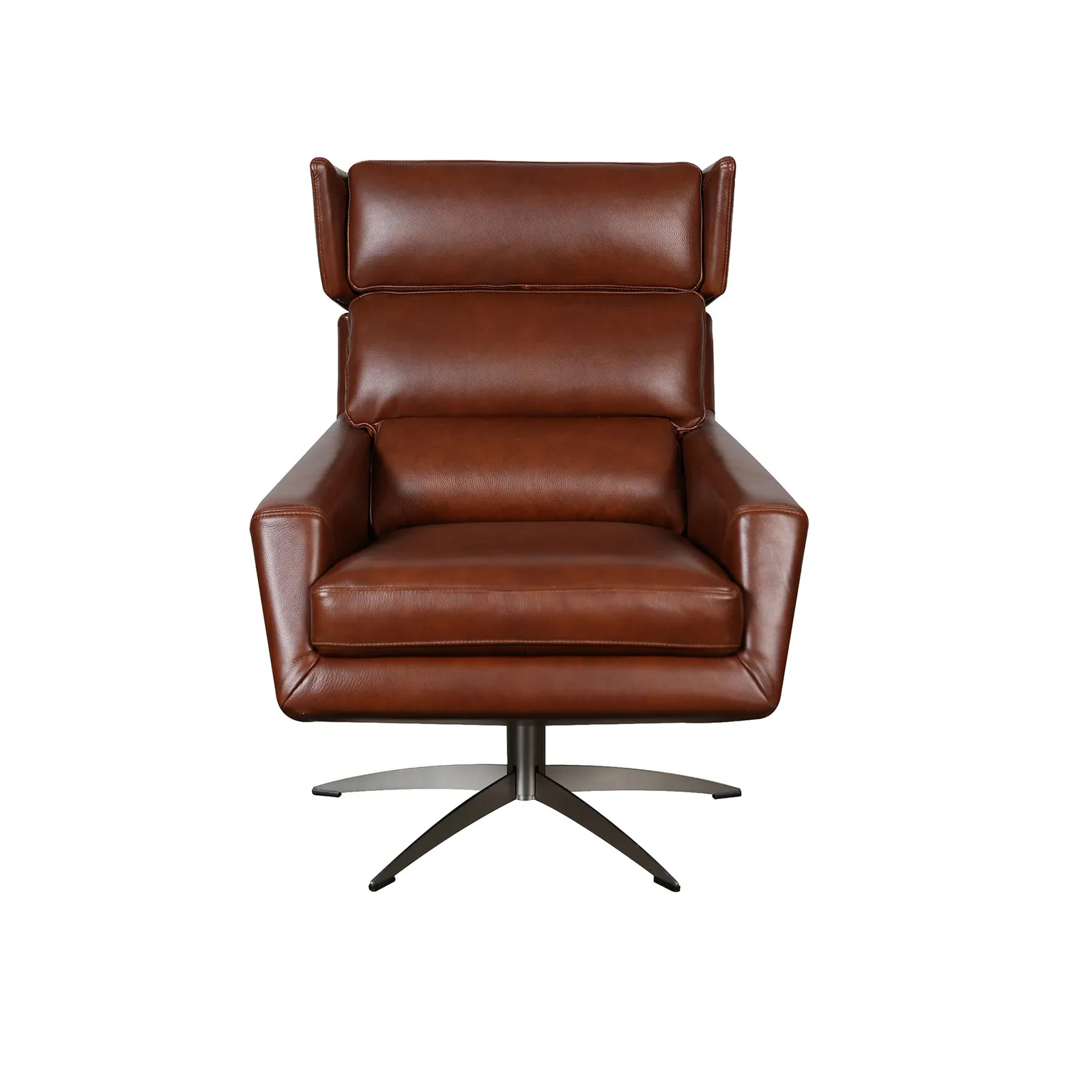 Bentley Swivel Armchair, Brown Leather | Barker & Stonehouse 3