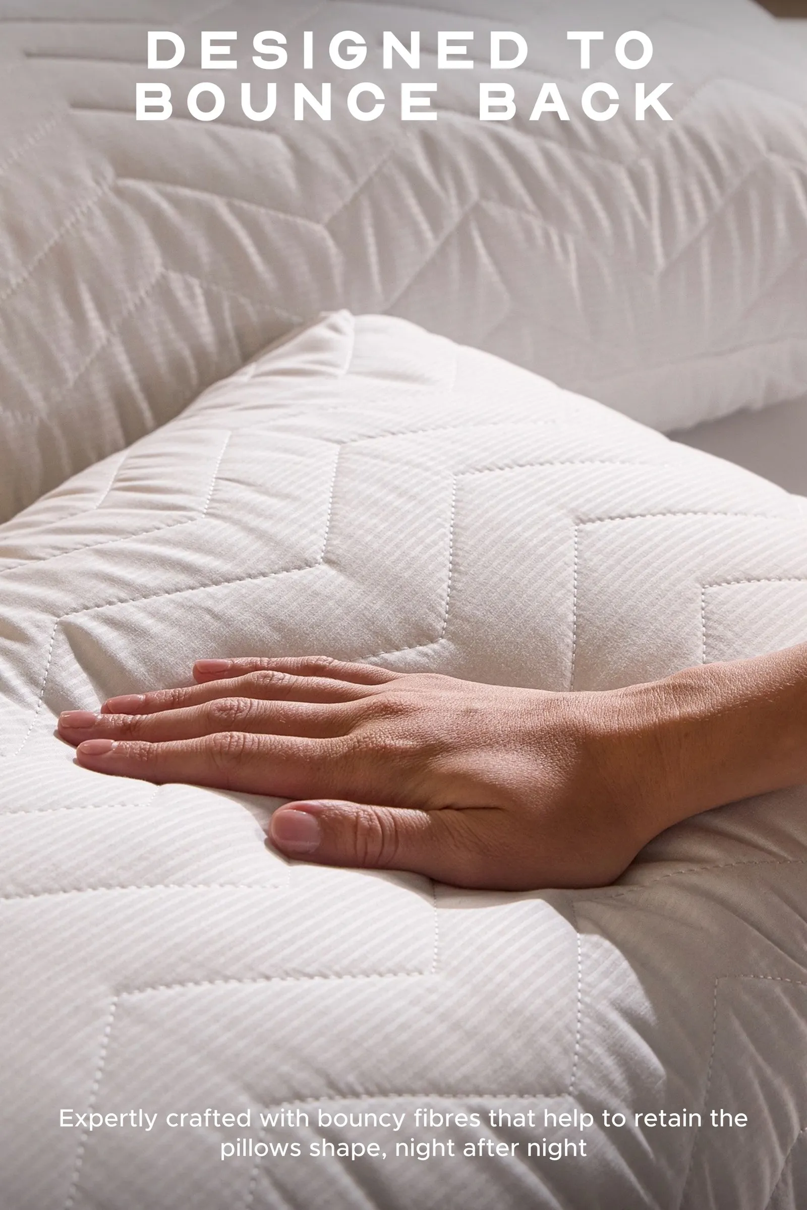 Snuggledown Scandi Rebound Pillow, Firm Support, 2 Pack in White 3