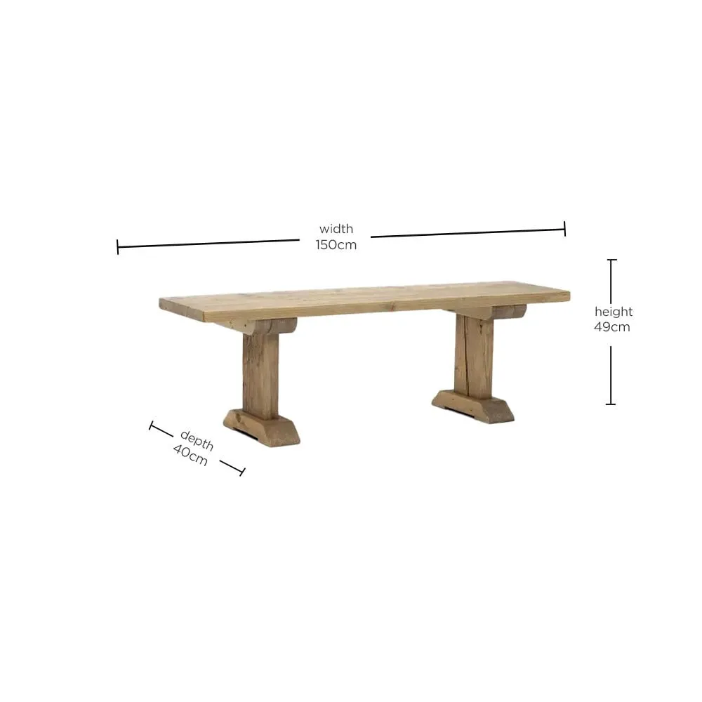 Newsham Bench 150Cm, Grey Wood | Barker & Stonehouse 4