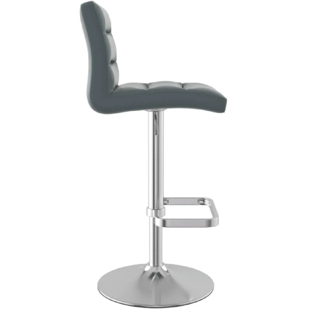 netfurniture Swank Brushed Steel Bar Stool With Faux Leather Padded Seat Grey 4
