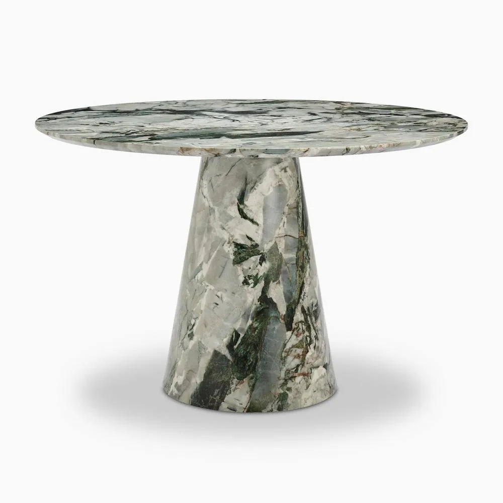 FurnitureboxUK Palma Round Green Marble Effect Dining Table & 4 Caia Chairs 3
