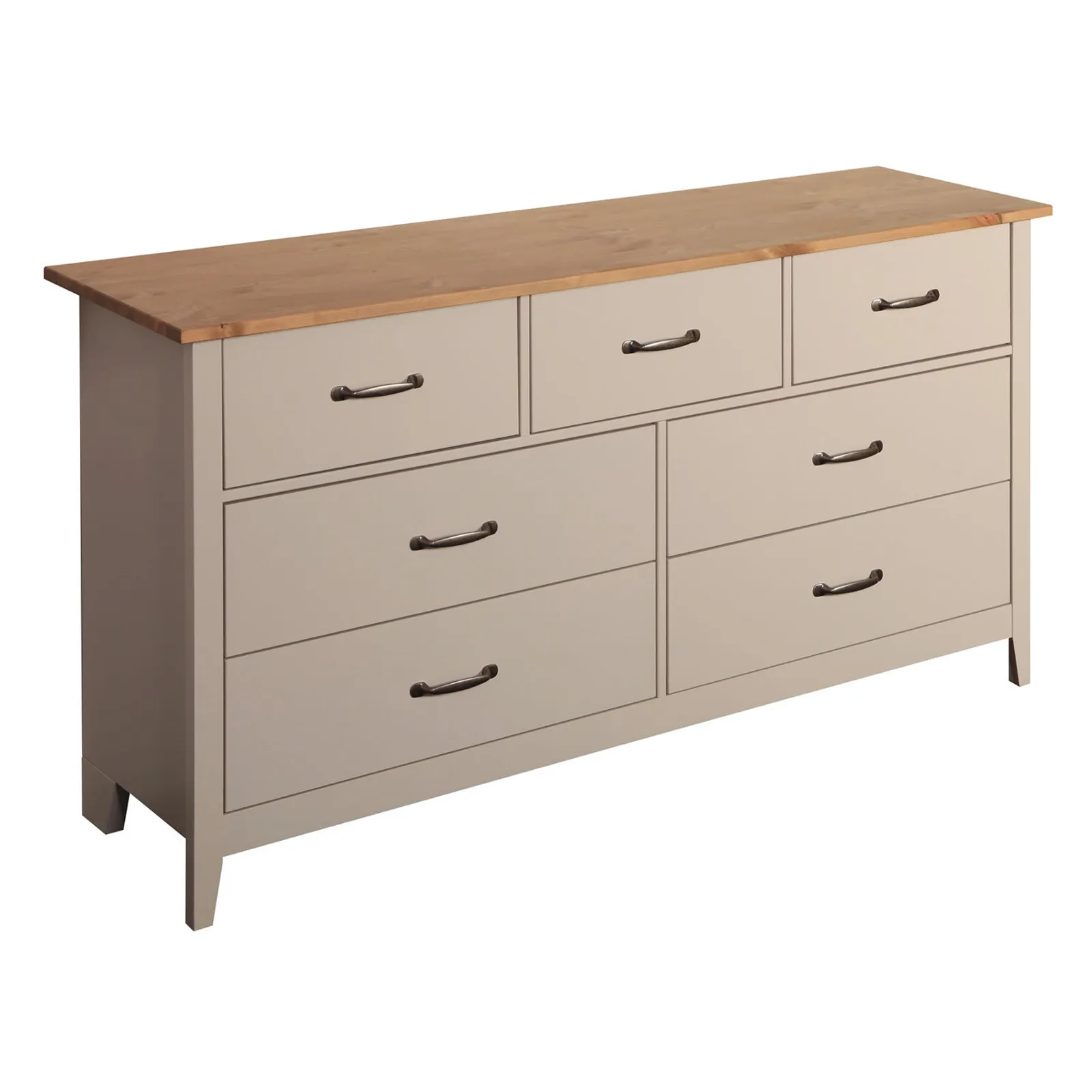 Norfolk Grey Wide 7 Drawer Chest Grey