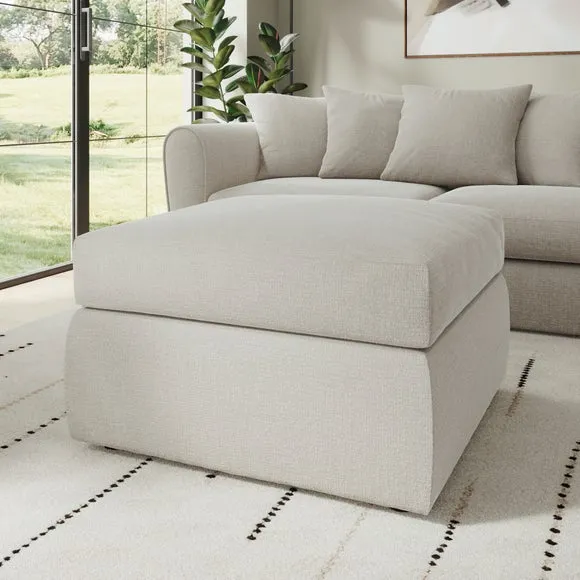 Blake Soft Texture Chenille Footstool 1