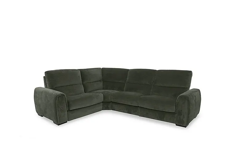 Flex Fabric Small Power Recliner Left Hand Facing Corner Sofa with Storage Arms - R352 Forest Green