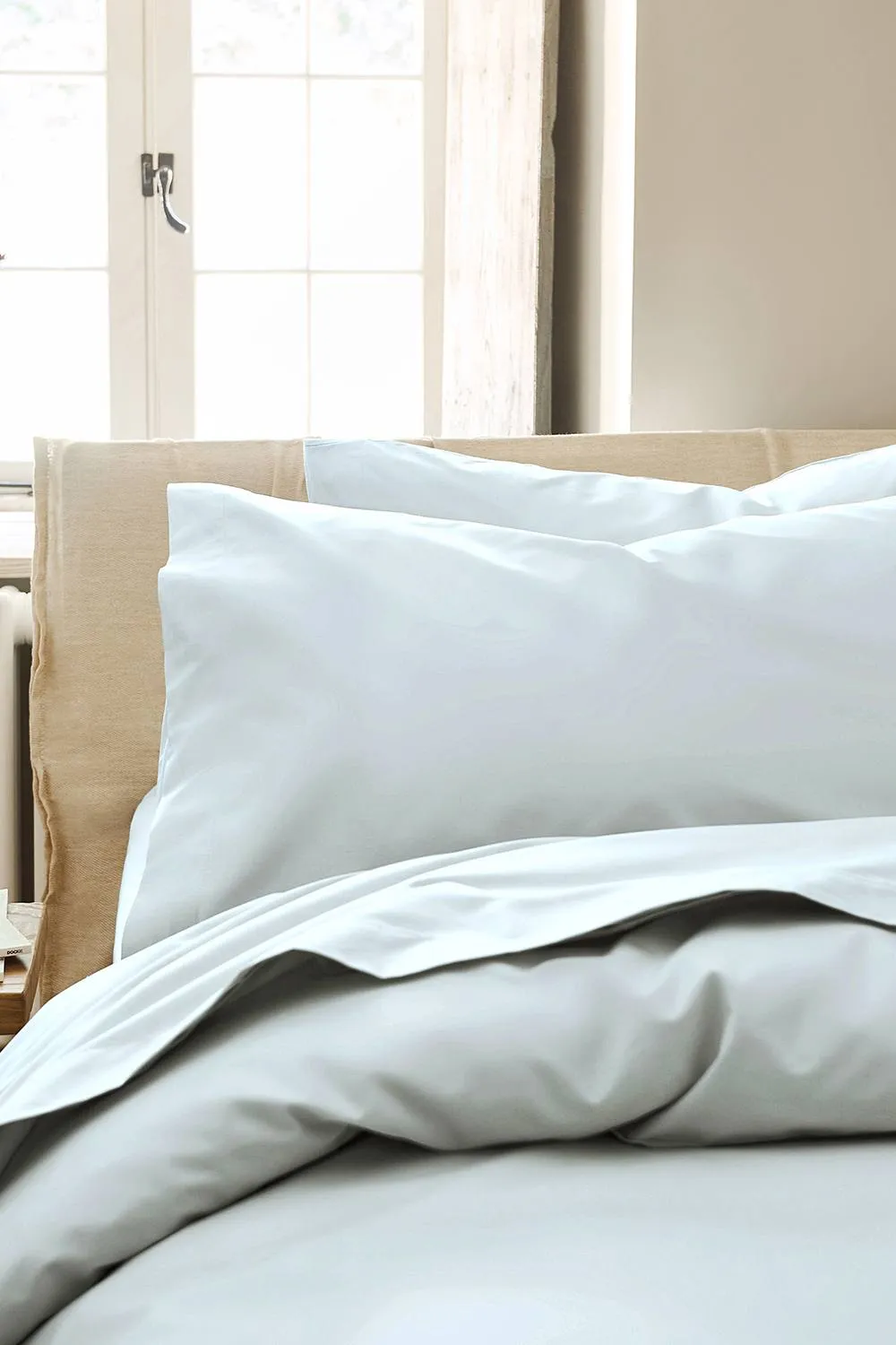 CHRISTY Pure Cotton Percale King Pillowcase Pair in Duck Egg Blue