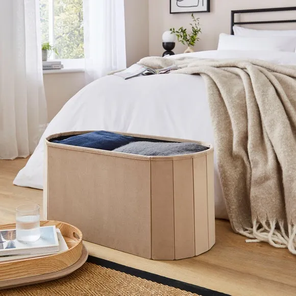 Recycled Velour Lozenge Ottoman with Tray 3