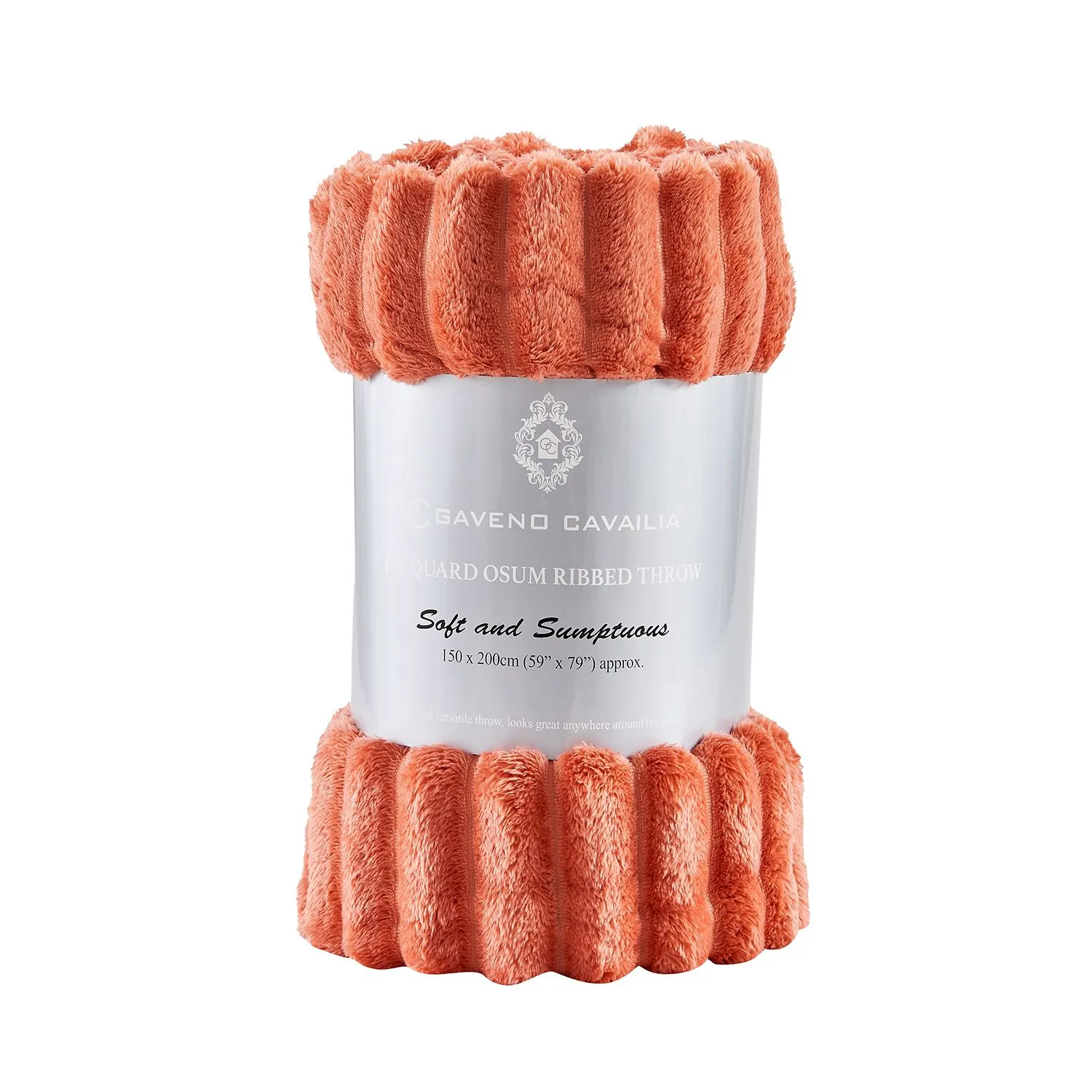GAVENO CAVAILIA Osum Ribbed Throw in Burnt Orange