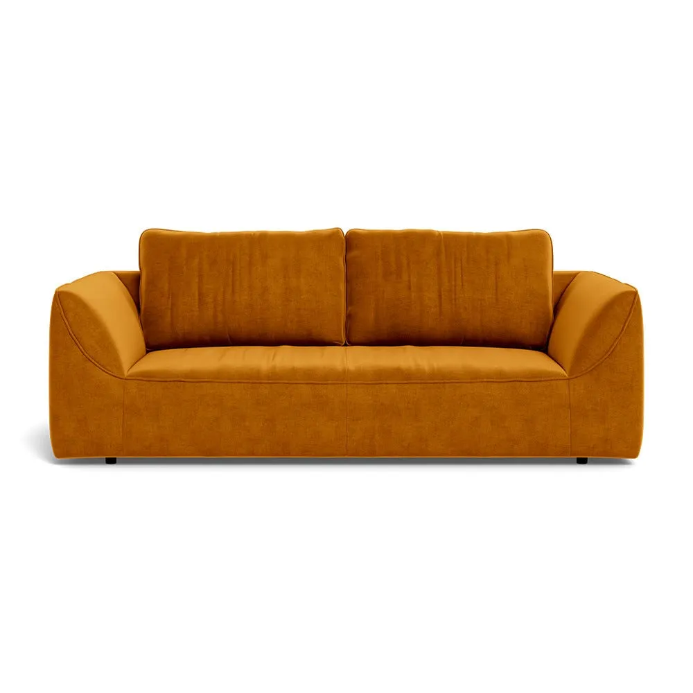 Heal's Morven 3 Seater Sofa Smart Luxe Velvet Cognac