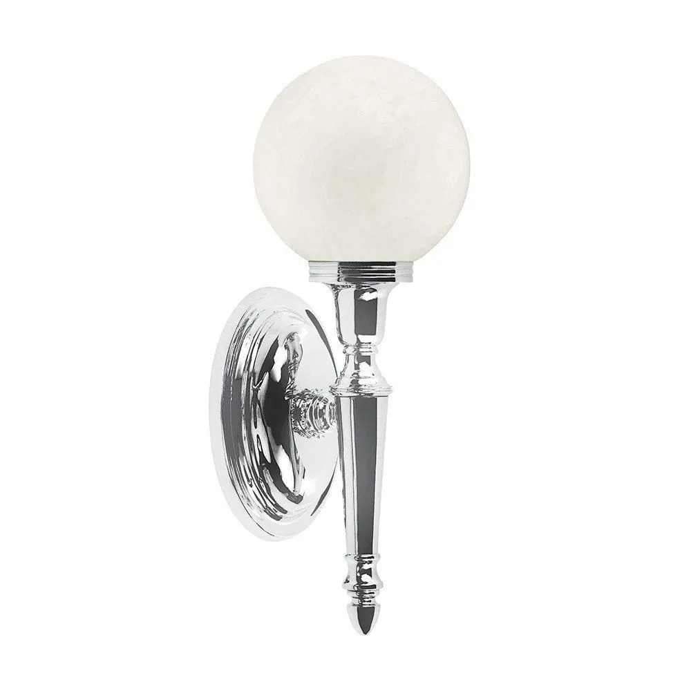 Netlighting Dryden 1 Light Bathroom Wall Light Polished Chrome IP44 G9 in Grey