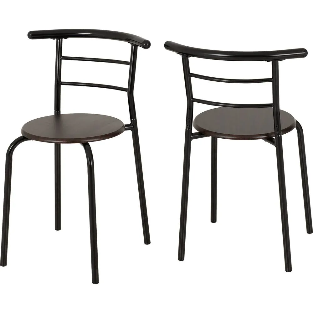 Seconique Derry Dining Set Black/Walnut in Black 5