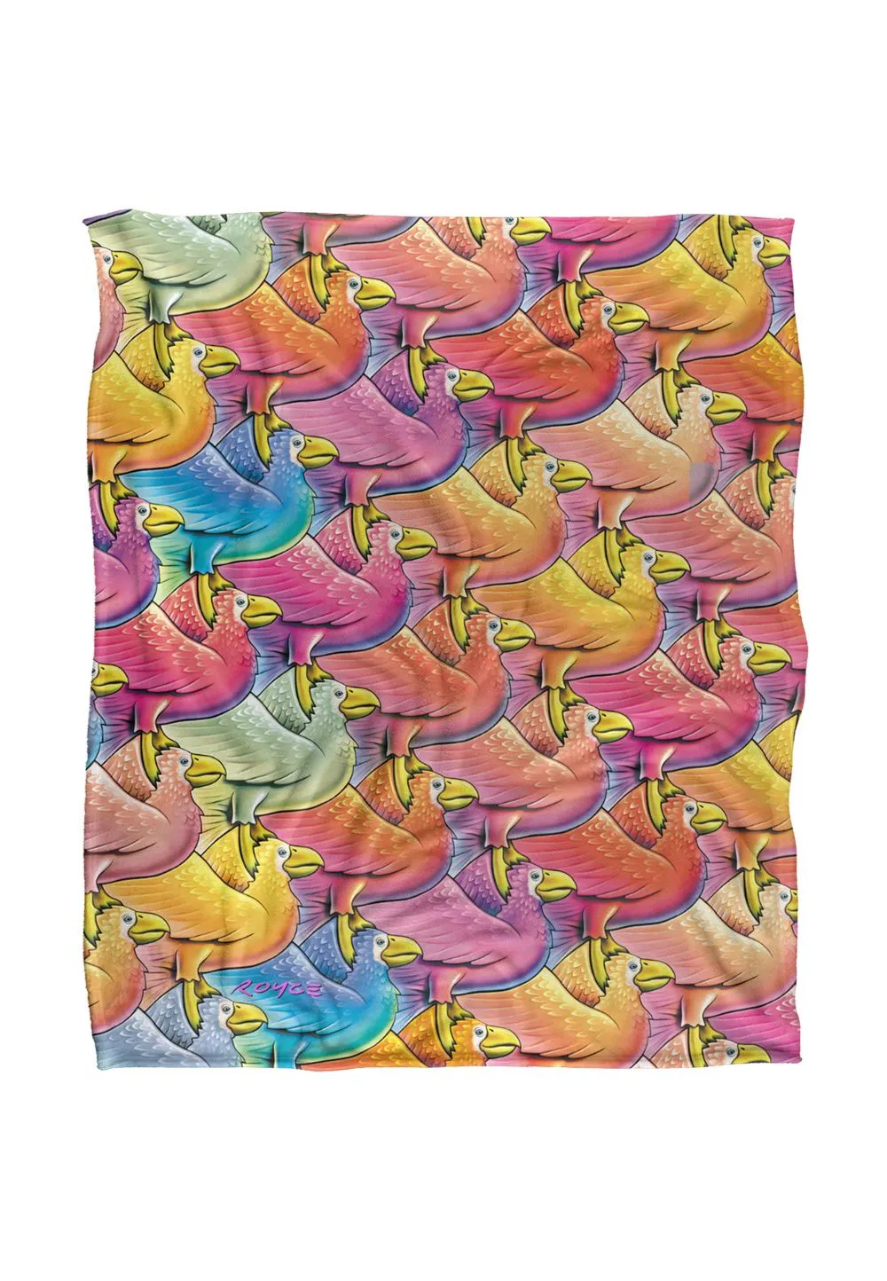 JQ Licensing Royce Mcclure Flocking Birds Pattern Silky Touch Super Soft Throw Blanket 152 X 127 cm in White